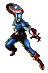 Rule 34 | 1boy, absurdres, armor, belt, boots, capcom, captain america, full body, highres, male focus, marvel, marvel vs. capcom, marvel vs. capcom 3, mask, mori toshiaki, official art, red footwear, scale armor, shield, shoes, solo, steve rogers