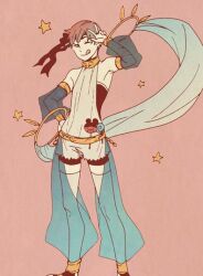 1boy alternate_costume asao_(sakuya) candy cosplay crossdressing dancer fire_emblem fire_emblem_awakening food gaius_(fire_emblem) harem_outfit harem_pants lollipop male_focus nintendo olivia_(fire_emblem) olivia_(fire_emblem)_(cosplay) pants see-through_clothes see-through_sleeves shaped_lollipop