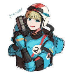 Rule 34 | 1girl, absurdres, animal, animification, apex legends, arisyooon, armor, b3 wingman, blonde hair, blue eyes, cropped torso, goggles, goggles on headwear, gun, handgun, helmet, highres, holding, holding gun, holding weapon, official alternate costume, open mouth, revolver, sketch, smile, solo, upper body, wattson (apex legends), weapon, white background, white headwear, wired for speed wattson