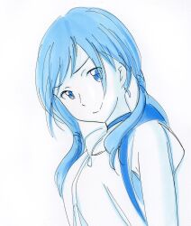 Rule 34 | 1girl, blue hair, blue tone, doodles, highres, potekite, tenki no ko