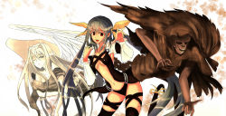 Rule 34 | 1girl, arc system works, asymmetrical wings, bad id, bad pixiv id, black thighhighs, blue hair, dizzy (guilty gear), grin, guilty gear, hair ribbon, long hair, navel, necro (guilty gear), one eye closed, open mouth, red eyes, ribbon, smile, tail, tail ornament, tail ribbon, thighhighs, twintails, undine (guilty gear), very long hair, wings, wink, yodori