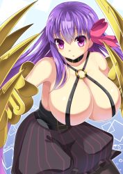Rule 34 | 10s, 1girl, absurdres, bare shoulders, belt, black pantyhose, breasts, collar, fate/extra, fate/extra ccc, fate/grand order, fate (series), female focus, gauntlets, hair ornament, hair ribbon, highres, huge breasts, long hair, looking at viewer, o-ring, pantyhose, passionlip (fate), purple eyes, purple hair, ribbon, ryofuhiko, shorts, solo, standing, very long hair, weapon
