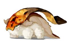 animal animal_focus dragon food food-themed_creature food_focus full_body green_eyes highres horns no_humans omarumaru original rice simple_background solo sushi white_background