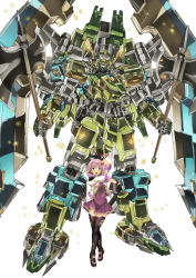 Rule 34 | 1girl, absurdres, axe, black footwear, black gloves, bow, breasts, dress, dual wielding, garimpeiro, gloves, glowing, glowing eyes, hair bow, head tilt, highres, holding, holding axe, jacket, mecha, mechanical wings, open hands, open mouth, orange eyes, original, purple dress, purple eyes, purple hair, red bow, robot, science fiction, short hair, small breasts, smile, standing, thighhighs, white background, white jacket, wings