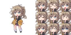 Rule 34 | &gt; &lt;, 1girl, :d, :o, black footwear, black shirt, blue eyes, blush, brown hair, brown necktie, chibi, closed eyes, closed mouth, collared shirt, commentary request, expressions, fang, hair between eyes, hair ornament, highres, jacket, kasukabe tsumugi, long hair, long sleeves, loose socks, multiple views, necktie, off shoulder, open clothes, open jacket, open mouth, parted lips, pleated skirt, ponytail, puffy long sleeves, puffy sleeves, purple skirt, ryogo, shirt, shoes, simple background, skirt, sleeves past wrists, smile, smirk, socks, standing, sweat, voicevox, white background, white socks, yellow jacket, | |