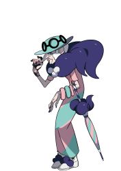 Rule 34 | 1girl, absurdres, artist request, bangle, blue eyes, blue hat, bracelet, creatures (company), dress, eyeshadow, female focus, fingernails, full body, game freak, gloves, grin, gym leader, half-closed eyes, hand up, hat, highres, jewelry, long nose, looking at viewer, looking to the side, makeup, multicolored clothes, multicolored dress, nail polish, nintendo, official art, old, old woman, opal (pokemon), outline, pink dress, pokemon, pokemon swsh, purple nails, red lips, shoes, short hair, short sleeves, simple background, single glove, smile, solo, standing, sun hat, teeth, transparent background, umbrella, white footwear, white hair, white outline, wristband