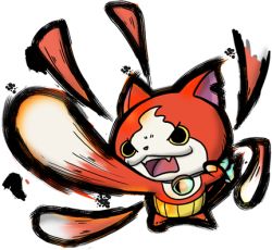 Rule 34 | 10s, afterimage, alpha transparency, artist request, cat, fangs, full body, haramaki, hyakuretsu nikukyuu, jibanyan, lowres, multiple tails, no humans, notched ear, official art, open mouth, punching, solo, tail, transparent background, two tails, traditional youkai, youkai watch