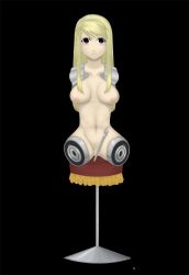 Rule 34 | 1girl, amputee, blonde hair, breasts, censored, convenient censoring, fullmetal alchemist, long hair, nipples, quadruple amputee, solo, winry rockbell
