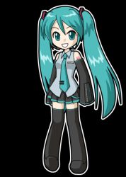 Rule 34 | animated, animated gif, green hair, hatsune miku, long hair, looping animation, lowres, necktie, skirt, thighhighs, twintails, very long hair, vocaloid, zettai ryouiki