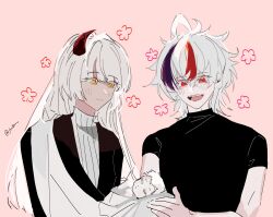 Rule 34 | adashino benio, baby, blush, child, couple, enmadou rokuro, father and son, happy, holding baby, husband and wife, long hair, mother and son, pointy teeth, red eyes, smile, sousei no onmyouji, tagme, white hair, yellow eyes