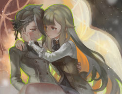 Rule 34 | 2girls, ange (princess principal), blonde hair, blue eyes, braid, carrying, crying, grey hair, hair over one eye, hand on another&#039;s back, hand on another&#039;s cheek, hand on another&#039;s face, hand on another&#039;s shoulder, long hair, looking at another, multiple girls, princess (princess principal), princess carry, princess principal, short hair, smile, tears, visqi, yuri