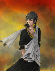 Rule 34 | 1boy, archilldraws, fairy tail, jewelry, male focus, necklace, red eyes, solo, zeref