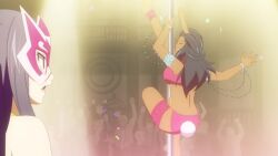 Rule 34 | animated, anime screenshot, breasts, cleavage, eden&#039;s zero, highres, homura kogetsu, large breasts, long hair, pole, stripper pole, tagme, underboob, video