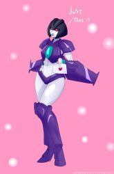 Rule 34 | 1girl, absurdres, alien, boots, breasts, colored skin, decepticon, hand on own hip, high heel boots, high heels, highres, letter, love letter, m-a-v-e-r-i-c-k, mecha, medium breasts, panties, pink background, purple lips, purple panties, red eyes, robot, slipstream (transformers), solo, thick thighs, thighs, transformers, underwear, wings