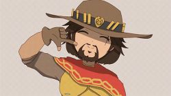 Rule 34 | &gt; &lt;, 1boy, 3girls, ;q, animated, animated gif, bakyu-n!!, blonde hair, bodysuit, brown hair, cassidy (overwatch), cowboy hat, d.va (overwatch), closed eyes, facial hair, facial mark, gameplay mechanics, goatee, hat, long hair, lowres, mechanical wings, mercy (overwatch), multiple girls, one eye closed, open mouth, overwatch, overwatch 1, parody, pilot suit, short hair, smile, tongue, tongue out, tracer (overwatch), whisker markings, wings, yuru yuri