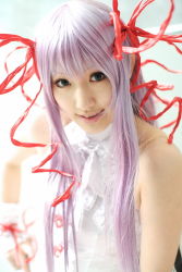 Rule 34 | al azif, cosplay, demonbane, highres, photo (medium), purple hair, saya (cosplayer)