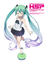 Rule 34 | 1girl, anklet, bad id, bad pixiv id, barefoot, closed eyes, feet, full body, gradient hair, green hair, hatsune miku, jewelry, kanzaki hiro, light purple hair, long hair, multicolored hair, nail polish, simple background, skirt, smile, solo, standing, standing on one leg, toenail polish, toenails, twintails, two-tone hair, unfragment (vocaloid), very long hair, vocaloid, white background