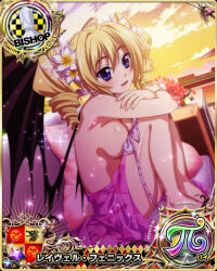 Rule 34 | 1girl, bishop (chess), blonde hair, blue eyes, breasts, card (medium), chess piece, high school dxd, large breasts, official art, ravel phenex, sideboob, solo