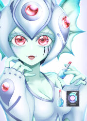 digimon digimon_(creature) digimon_frontier fins head_fins helmet lipstick makeup monster_girl ranamon