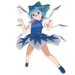 Rule 34 | blue eyes, blue hair, bow, cirno, full body, hair bow, highres, namine0079, ribbon, short hair, touhou, touhou hisoutensoku, transparent background, wings