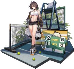 Rule 34 | 1girl, ahoge, arm tattoo, azur lane, bag, bag charm, ball, baltimore (azur lane), baltimore (black ace) (azur lane), bandaid, bare shoulders, black jacket, black shorts, black socks, blouse, braid, breasts, brown hair, charm (object), chest tattoo, choker, cleavage, collarbone, crop top, crossed legs, duffel bag, flower tattoo, full body, hair over one eye, highres, holding, jacket, keli bang, large breasts, looking at viewer, midriff, navel, off shoulder, official alternate costume, official art, open clothes, open jacket, racket, scoreboard, shirt, shoes, short hair, short shorts, shorts, shoulder tattoo, sleeveless, sleeveless shirt, smile, sneakers, socks, solo, sports bra, standing, stomach, stomach tattoo, tattoo, tennis ball, tennis racket, thighs, transparent background, watson cross, white shirt, yellow eyes