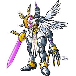 Rule 34 | angel, claws, digimon, digimon (creature), holyangemon, original, solo, wings