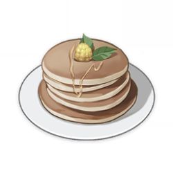 Rule 34 | artist request, berry, commentary, dessert, english commentary, food, food focus, game cg, genshin impact, leaf, lowres, mint, muted color, no humans, official art, pancake, plate, simple background, still life, third-party source, transparent background