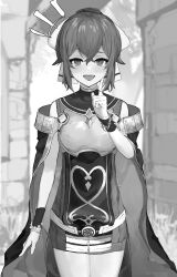 Rule 34 | 1girl, absurdres, armor, bare shoulders, bow, bracelet, breastplate, cape, delthea (fire emblem), dress, fang, fire emblem, fire emblem echoes: shadows of valentia, hair bow, highres, jewelry, long hair, looking at viewer, nintendo, open mouth, ponytail, solo, yomogi (mayonaka 030)