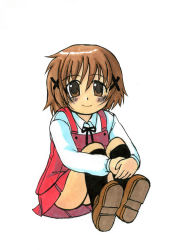 Rule 34 | 00s, 1girl, hidamari sketch, highres, school uniform, solo, yamabuki high school uniform, yuno (hidamari sketch)