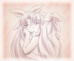 Rule 34 | 00s, 2girls, blush, bow, chunpai, closed eyes, hand on another&#039;s face, hug, long hair, multiple girls, natalie (scrapped princess), nude, parted bangs, scrapped princess, smile, very long hair, yuri, zefiris
