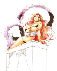 Rule 34 | 1girl, bikini, boots, breasts, chimera ant, cleavage, doll joints, facial mark, forehead mark, hunter x hunter, joints, large breasts, long hair, looking at viewer, micro bikini, monster girl, pink hair, scorpion, scorpion tail, simple background, swimsuit, tail, white background, zazan