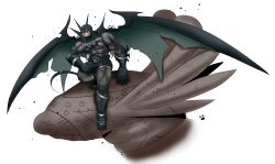 batman belt dc_comics digimon digimon_(creature) gargomon highres muscular muscular_male oridigi original statue