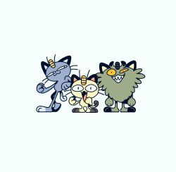 Rule 34 | &lt;|&gt; &lt;|&gt;, 3others, :3, alolan form, alolan meowth, animal ears, cat ears, cat tail, coin, crazy eyes, creatures (company), fangs, galarian form, galarian meowth, game freak, gen 1 pokemon, gen 7 pokemon, gen 8 pokemon, highres, leaning on person, looking at viewer, meowth, multiple others, nintendo, no humans, paperbeatstweet, pokemon, pokemon (creature), sharp teeth, simple background, smile, tail, teeth, whiskers