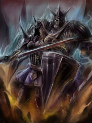 Rule 34 | armor, artdink, edobox, full armor, shield, sword, tactics ogre, terror knight (tactics ogre), weapon
