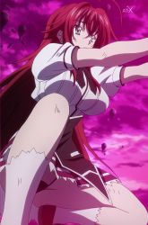 Rule 34 | 10s, 1girl, black panties, blue eyes, breasts, female focus, high school dxd, highres, large breasts, long hair, panties, red hair, rias gremory, solo, stitched, third-party edit, underwear