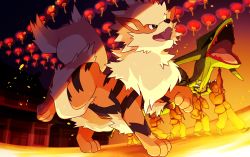 Rule 34 | 5boys, arcanine, bright pupils, brown eyes, commentary request, creatures (company), fangs, from below, game freak, gen 1 pokemon, gen 3 pokemon, holding, kechon-san, legendary pokemon, male focus, multiple boys, night, nintendo, open mouth, outdoors, pokemon, pokemon (creature), rayquaza, standing, tongue, white pupils