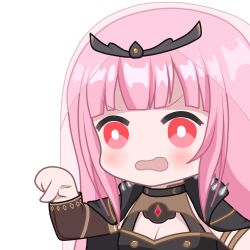 Rule 34 | 1girl, bad id, bad pixiv id, breasts, cleavage, hololive, hololive english, meme, mori calliope, mori calliope (1st costume), open mouth, pink eyes, pink hair, pointing, pointing down, solo, tiara, transparent background, veil, virtual youtuber, white background, zephylyne