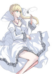 Rule 34 | 10s, 1girl, aldnoah.zero, aqua eyes, asseylum vers allusia, bad id, bad pixiv id, blonde hair, crying, crying with eyes open, dress, highres, jewelry, long hair, necklace, smile, solo, streaming tears, tears, white dress, zhuxiao517