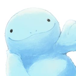 Rule 34 | black eyes, closed mouth, commentary request, creatures (company), fluffy, game freak, gen 2 pokemon, happy, kawaanago, looking at viewer, nintendo, no humans, pokemon, pokemon (creature), quagsire, smile, solo, white background