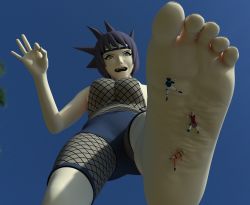 Rule 34 | absurdres, barefoot, foot focus, foot tease, happy, highres, leaning forward, leg lift, mitarashi anko, moaning, naruto (series), smile, spread legs, stepped on