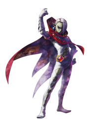 Rule 34 | 1boy, abs, cape, ghirahim, gloves, hair over one eye, hand on own hip, highres, male focus, nintendo, non-web source, official art, simple background, solo, the legend of zelda, the legend of zelda: skyward sword