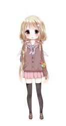 Rule 34 | 10s, 1girl, :p, ahoge, alternate costume, angel wings, arm at side, backpack, bag, blonde hair, blush, brown footwear, brown hair, cardigan, full body, futaba anzu, hair ornament, hair ribbon, hair tie, idolmaster, idolmaster cinderella girls, charm (object), loafers, long hair, long sleeves, long twintails, looking at viewer, neckerchief, pink ribbon, pink skirt, pleated skirt, polka dot, polka dot ribbon, ribbon, sailor collar, school uniform, serafuku, shoes, simple background, skirt, sleeves past wrists, solo, standing, star (symbol), star hair ornament, thighhighs, tongue, tongue out, twintails, white wings, wings, yumeno (rubbercup), zettai ryouiki