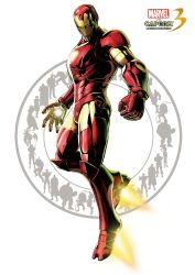 Rule 34 | 1boy, 3d, absurdres, armor, capcom, fighting stance, flying, full body, helmet, highres, iron man, male focus, marvel, marvel vs. capcom, marvel vs. capcom 3, mori toshiaki, official art, silhouette, simple background, solo, text focus, tony stark