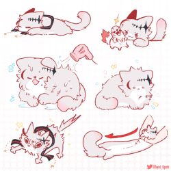 Rule 34 | animal, cat, cat tail, chibi, dtto., fluffy, hair dryer, highres, scarz, smile, syusetu kohaku, tail, tayuri ogachi, utaite, vee (vtuber), virtual youtuber, white cat