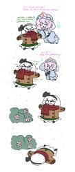 Rule 34 | &gt;:&lt;, 2girls, 4koma, :&lt;, ^ ^, angry, blush stickers, boots, bush, chibi, closed mouth, coat, comic, english text, closed eyes, floating, flower, flying sweatdrops, ghost, gloves, hairband, hat, highres, konpaku youmu, mob cap, multiple girls, on floor, outstretched arms, peachems (gemu), pink hair, profanity, saigyouji yuyuko, scarf, snowing, touhou, triangular headpiece, v-shaped eyebrows, wavy hair, white hair
