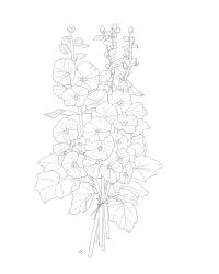 Rule 34 | bouquet, commentary, english commentary, flower, flower focus, greyscale, highres, libbyframe, lineart, monochrome, no humans, original, paid reward available, plant, signature, simple background, still life, white background