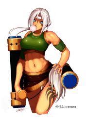 Rule 34 | 00s, 1girl, breasts, dungeon and fighter, fighter, fighter (dungeon and fighter), navel, solo, weapon