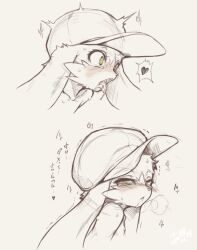 Rule 34 | 1boy, animal ears, blush, commentary request, fur, furry, furry male, hat, heart, heavy breathing, kaze no klonoa, klonoa, long hair, looking at viewer, male focus, monochrome, open mouth, saliva, shourin bonzu, sketch, tongue, tongue out, yellow eyes