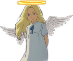 Rule 34 | 1girl, angel, angel wings, blonde hair, grin, marnie (omoide no marnie), nightgown, non-web source, omoide no marnie, smile, wings