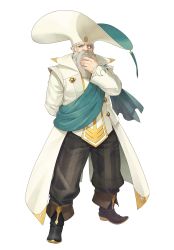 Rule 34 | 1boy, absurdres, beard, facial hair, hat, highres, male focus, melchior (tales), monocle, official art, solo, tales of (series), tales of berseria, white background